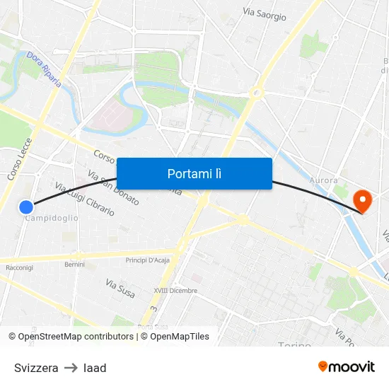 Svizzera to Iaad map