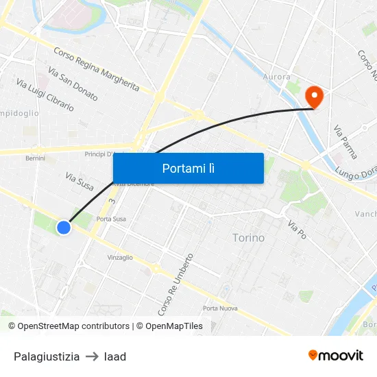 Palagiustizia to Iaad map