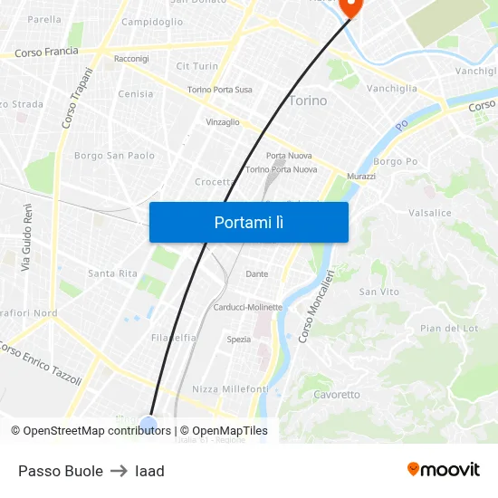 Passo Buole to Iaad map