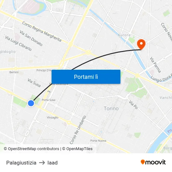 Palagiustizia to Iaad map