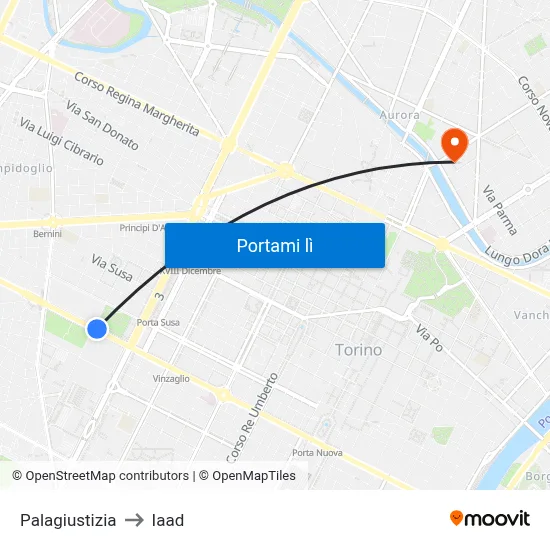 Palagiustizia to Iaad map