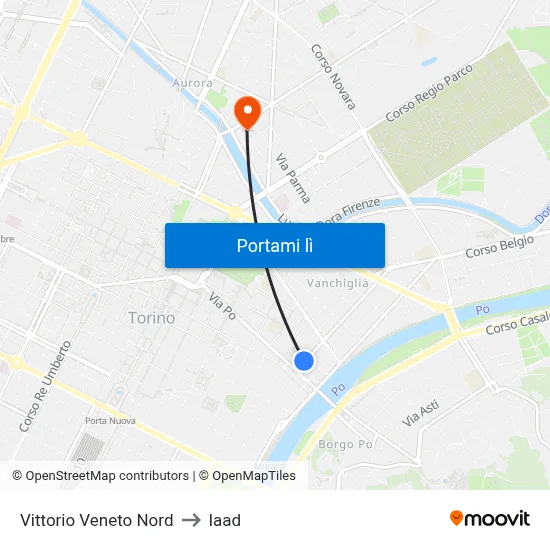 Vittorio Veneto Nord to Iaad map