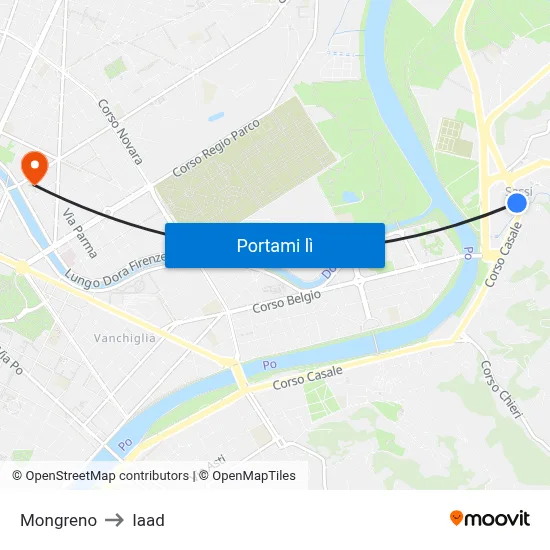 Mongreno to Iaad map