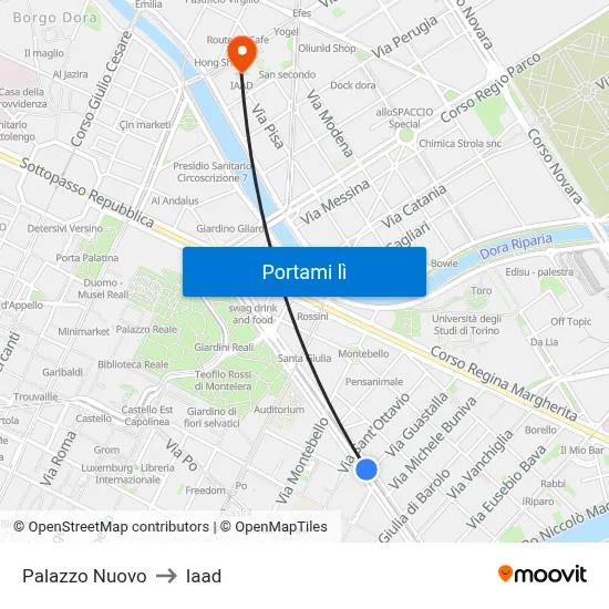 Palazzo Nuovo to Iaad map