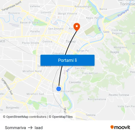 Sommariva to Iaad map