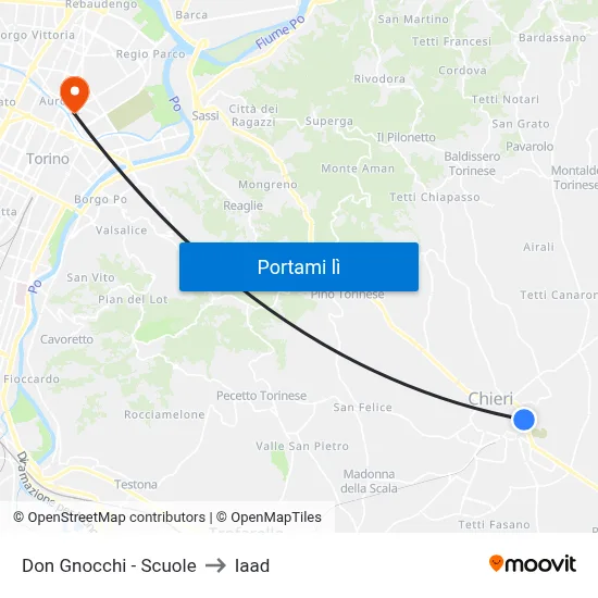 Don Gnocchi - Scuole to Iaad map