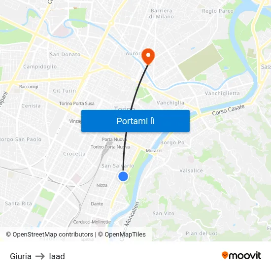 Giuria to Iaad map