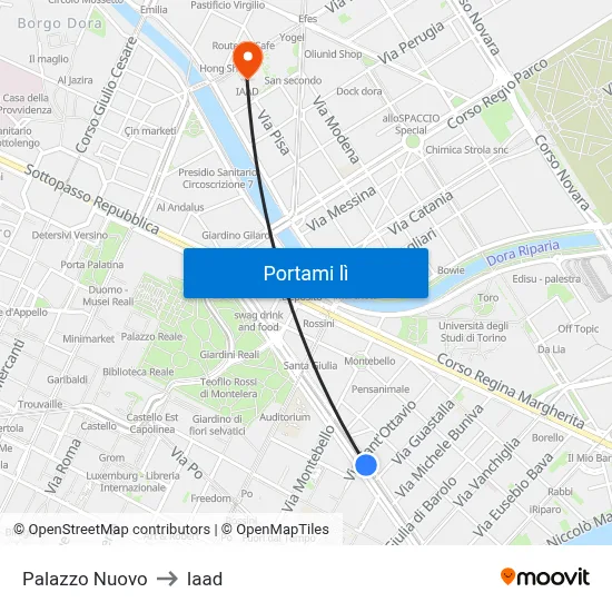 Palazzo Nuovo to Iaad map