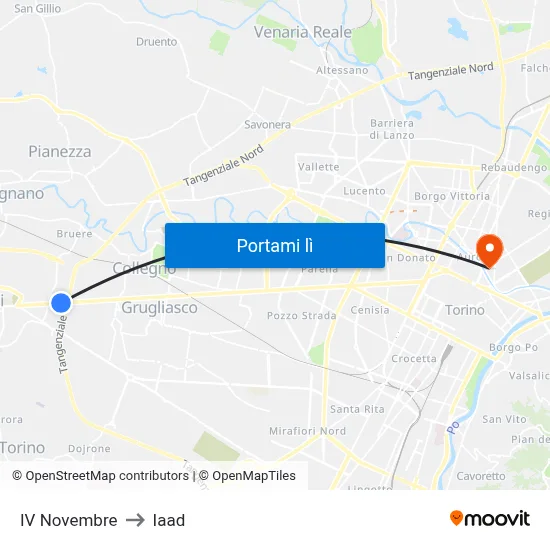 IV Novembre to Iaad map