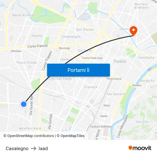 Casalegno to Iaad map
