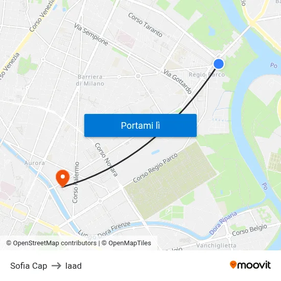 Sofia Cap to Iaad map