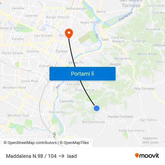 Maddalena N.98 / 104 to Iaad map