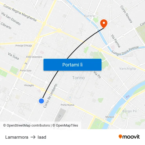 Lamarmora to Iaad map