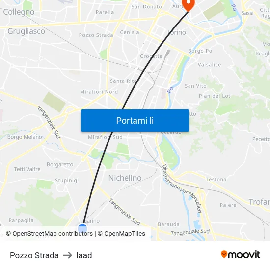 Pozzo Strada to Iaad map