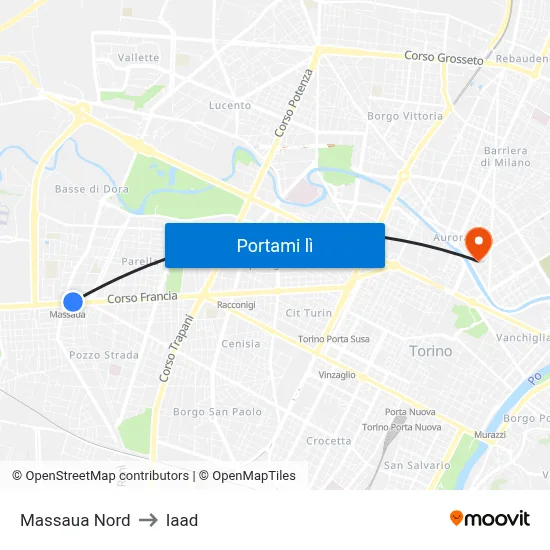 Massaua Nord to Iaad map