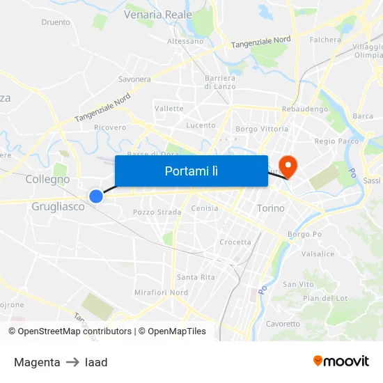 Magenta to Iaad map