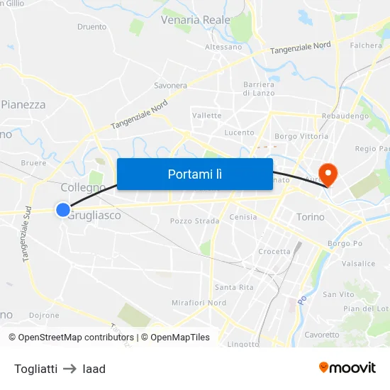 Togliatti to Iaad map