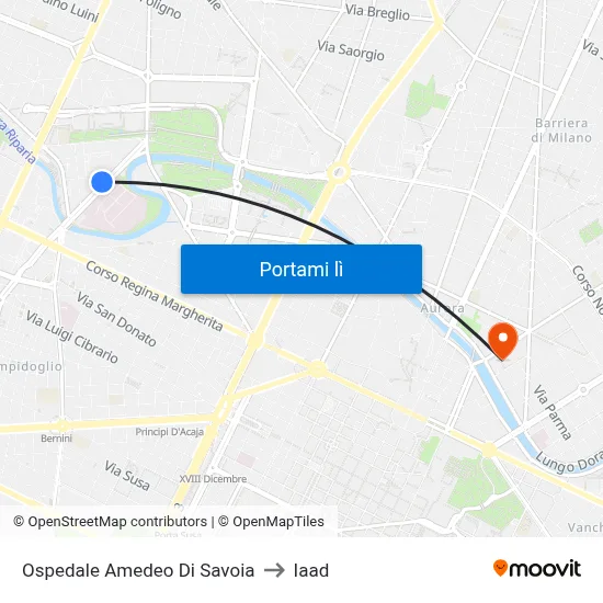 Ospedale Amedeo Di Savoia to Iaad map