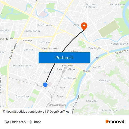 Re Umberto to Iaad map