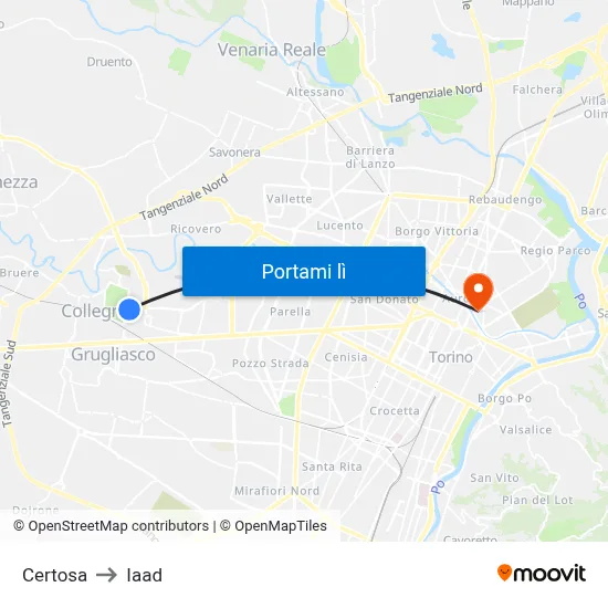 Certosa to Iaad map