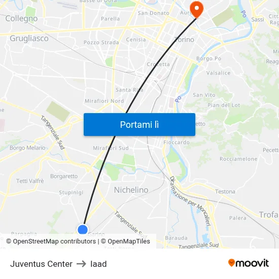 Juventus Center to Iaad map