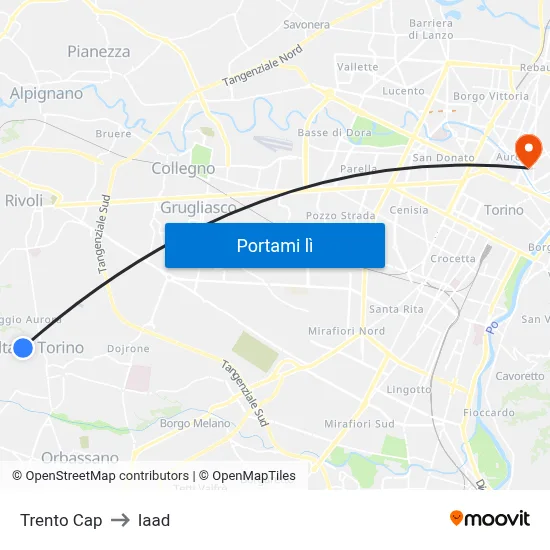 Trento Cap to Iaad map