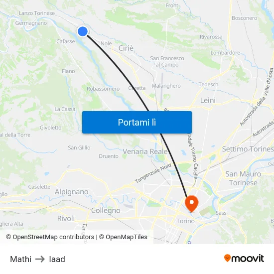 Mathi to Iaad map