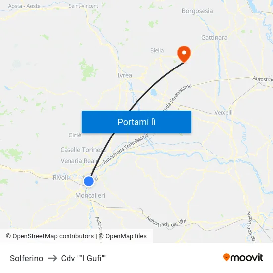 Solferino to Cdv ""I Gufi"" map