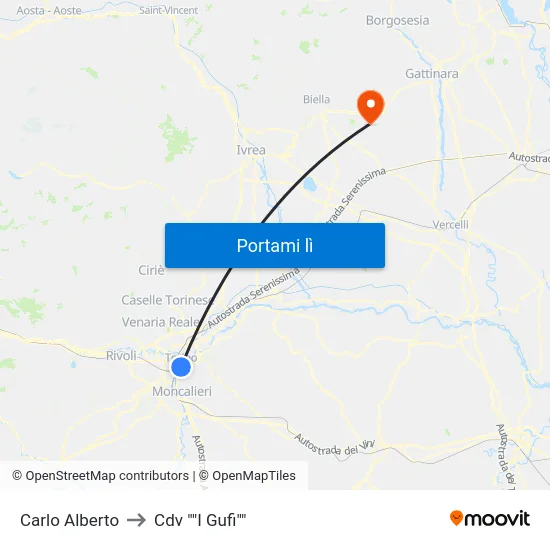 Carlo Alberto to Cdv ""I Gufi"" map