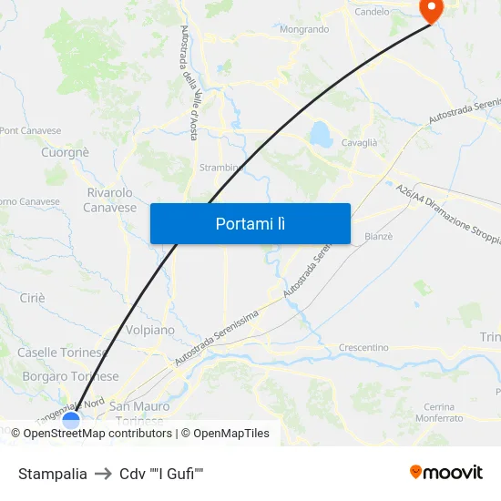 Stampalia to Cdv ""I Gufi"" map