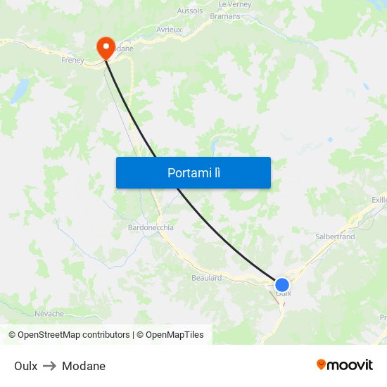Oulx to Modane map