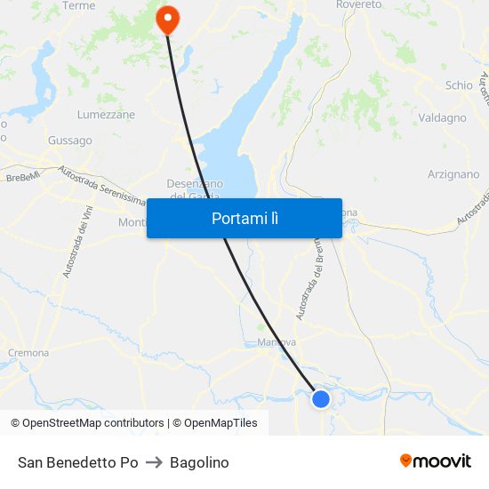 San Benedetto Po to Bagolino map