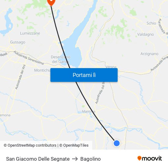 San Giacomo Delle Segnate to Bagolino map