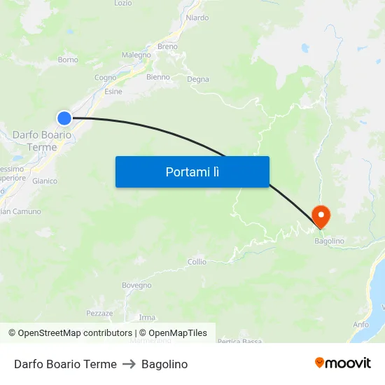 Darfo Boario Terme to Bagolino map