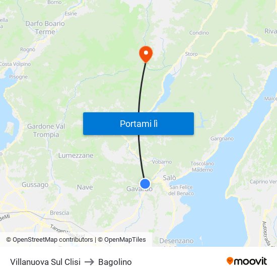 Villanuova Sul Clisi to Bagolino map