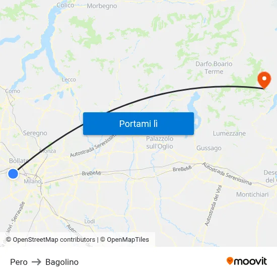 Pero to Bagolino map