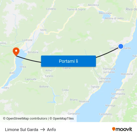 Limone Sul Garda to Anfo map