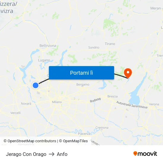 Jerago Con Orago to Anfo map