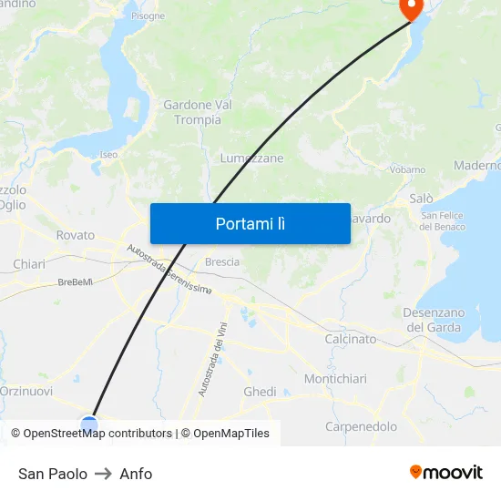 San Paolo to Anfo map