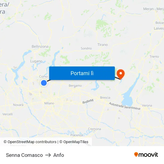 Senna Comasco to Anfo map