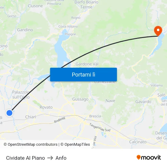 Cividate Al Piano to Anfo map