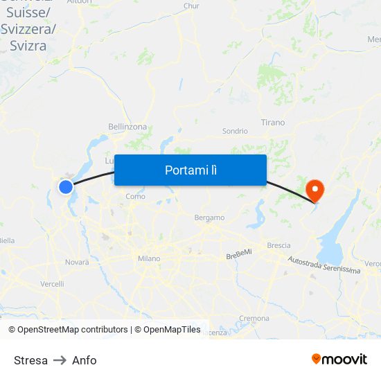 Stresa to Stresa map
