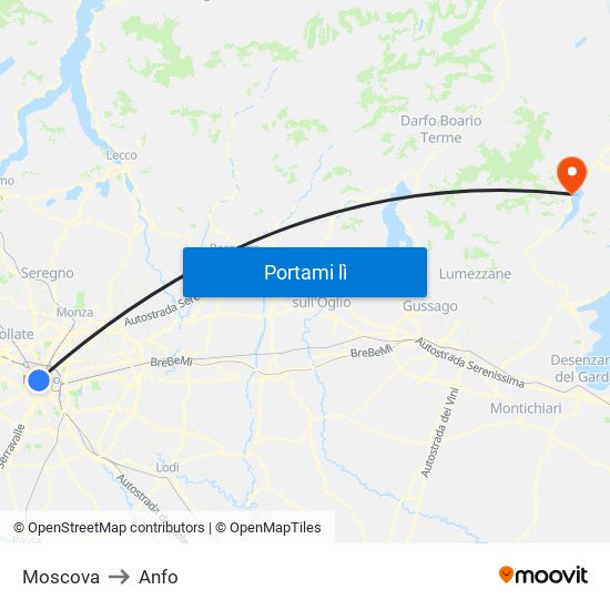 Moscova to Anfo map