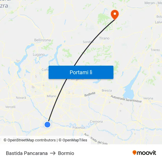 Bastida Pancarana to Bormio map