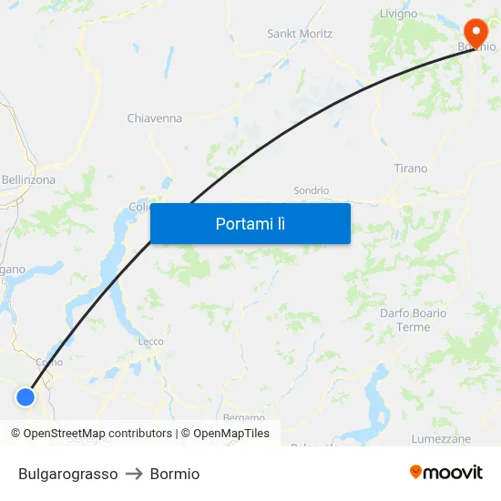 Bulgarograsso to Bormio map