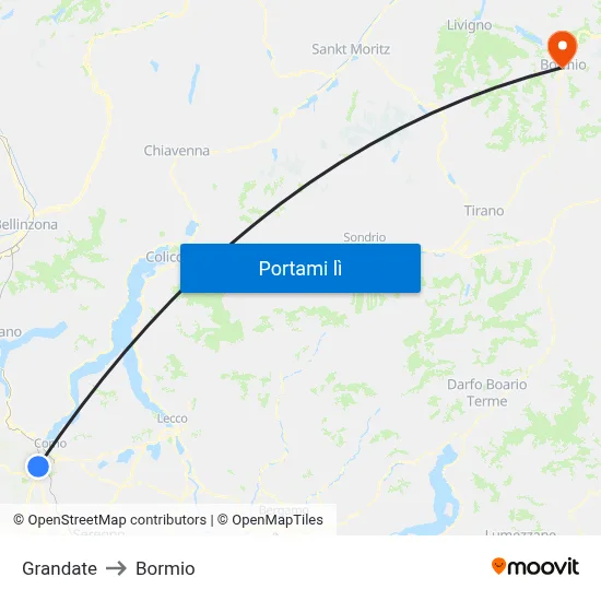 Grandate to Bormio map