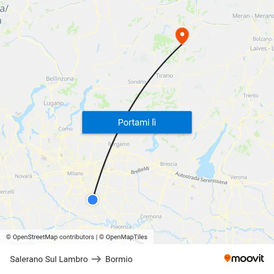 Salerano Sul Lambro to Bormio map