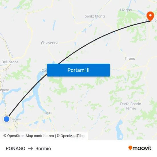 RONAGO to Bormio map