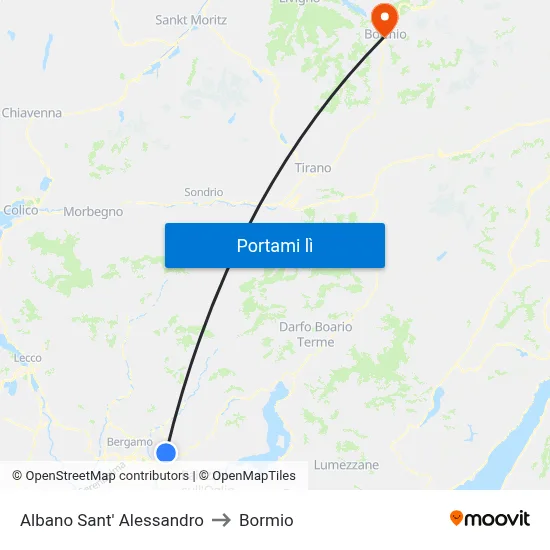 Albano Sant' Alessandro to Bormio map