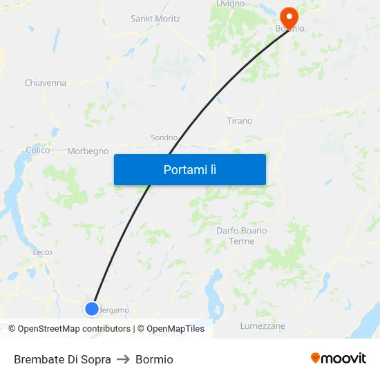 Brembate Di Sopra to Bormio map